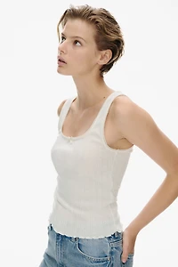 Pointelle Jersey Tank Top