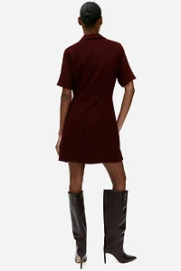 Button-Front Bouclé Dress