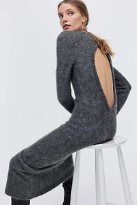 Open-Back Mohair-Blend Dress