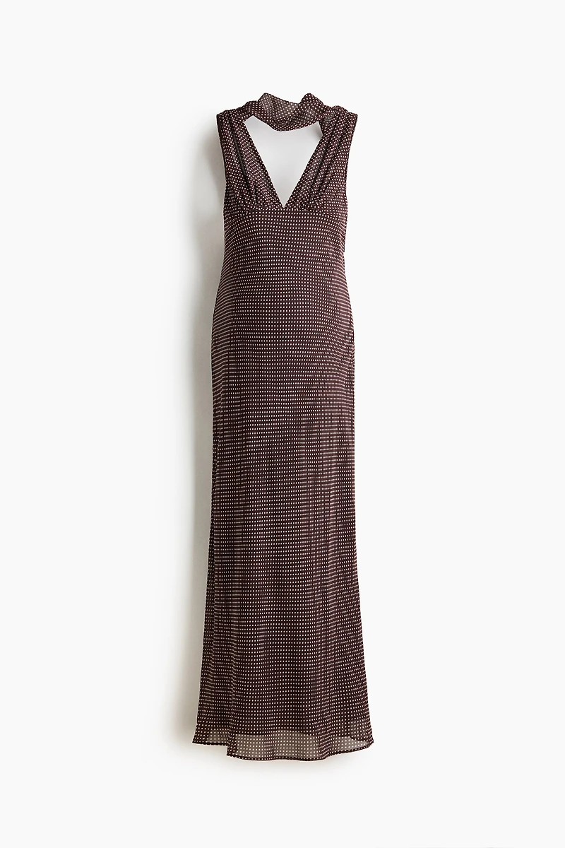 MAMA Scarf-Detail Chiffon Dress