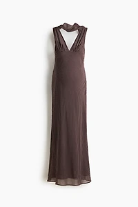 MAMA Scarf-Detail Chiffon Dress