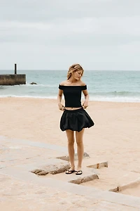 Ribbed Off-the-Shoulder Top