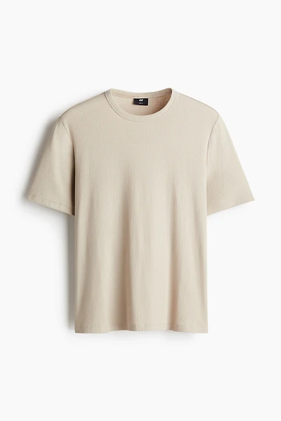 Slim-Fit Ribbed T-Shirt