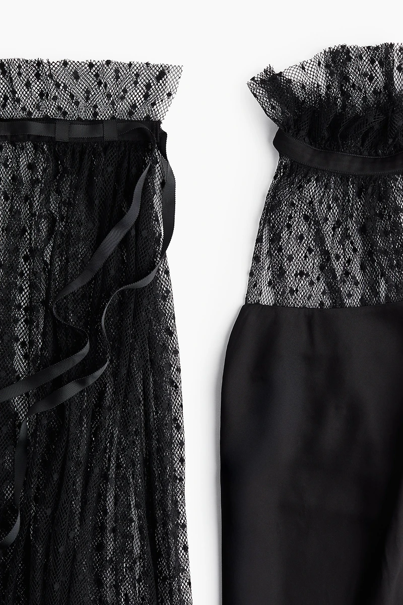 Dress with Mesh Cape