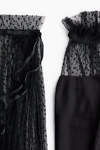 Dress with Mesh Cape