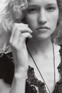 Flounce-Trimmed Lyocell Top