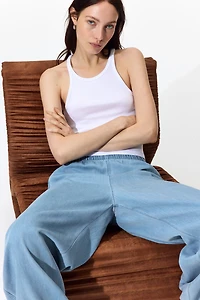 Balloon-Leg Denim Pants