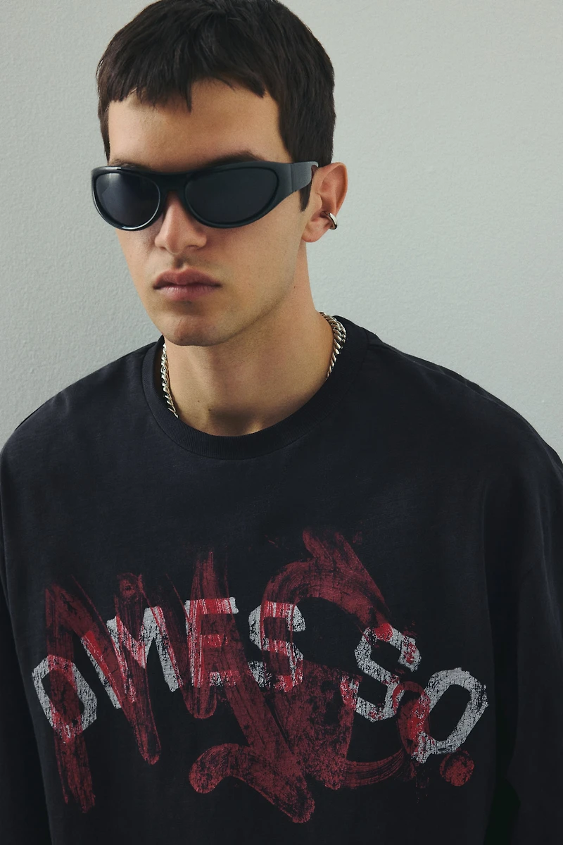 Oversized-Fit Long-Sleeved Jersey Shirt