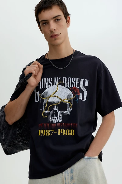 Loose Fit Vintage-Look Printed T-Shirt