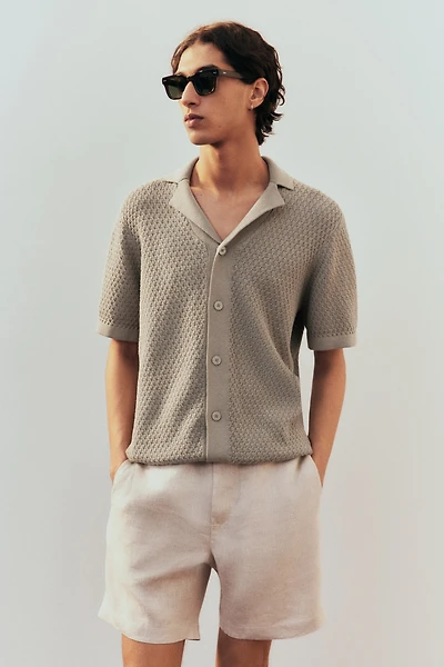 Regular-Fit Textured-Knit Resort Shirt
