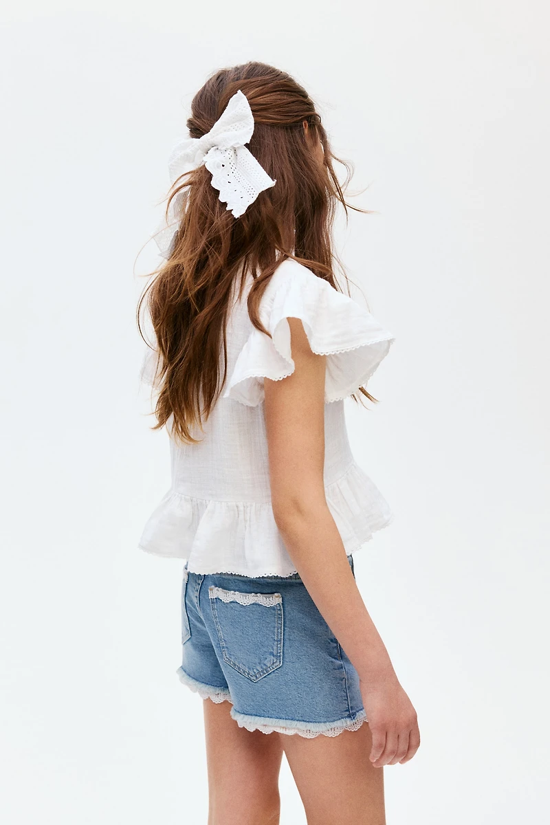 Cotton Denim Shorts