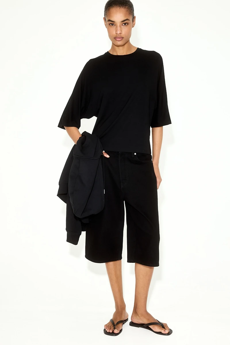 Batwing-Sleeved Viscose Top