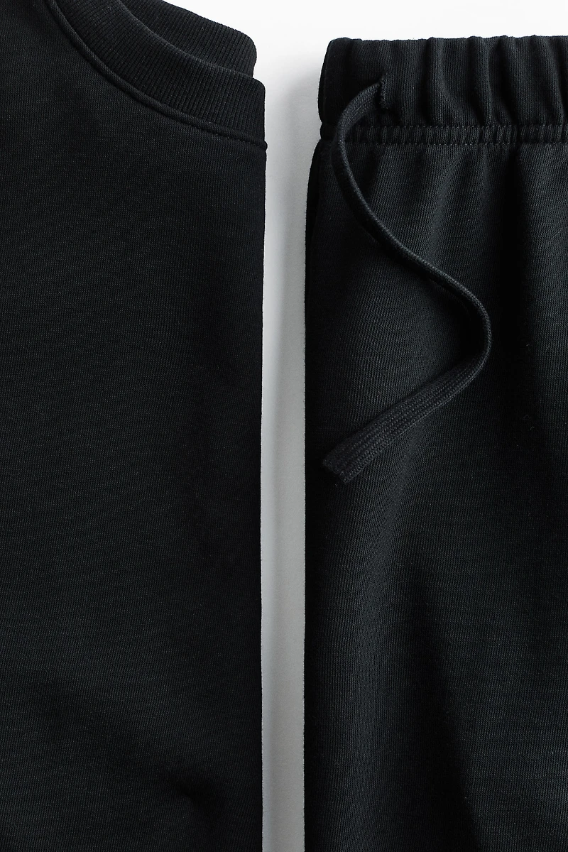 2-Piece Cotton Sweatshirt and Sweatpants Set