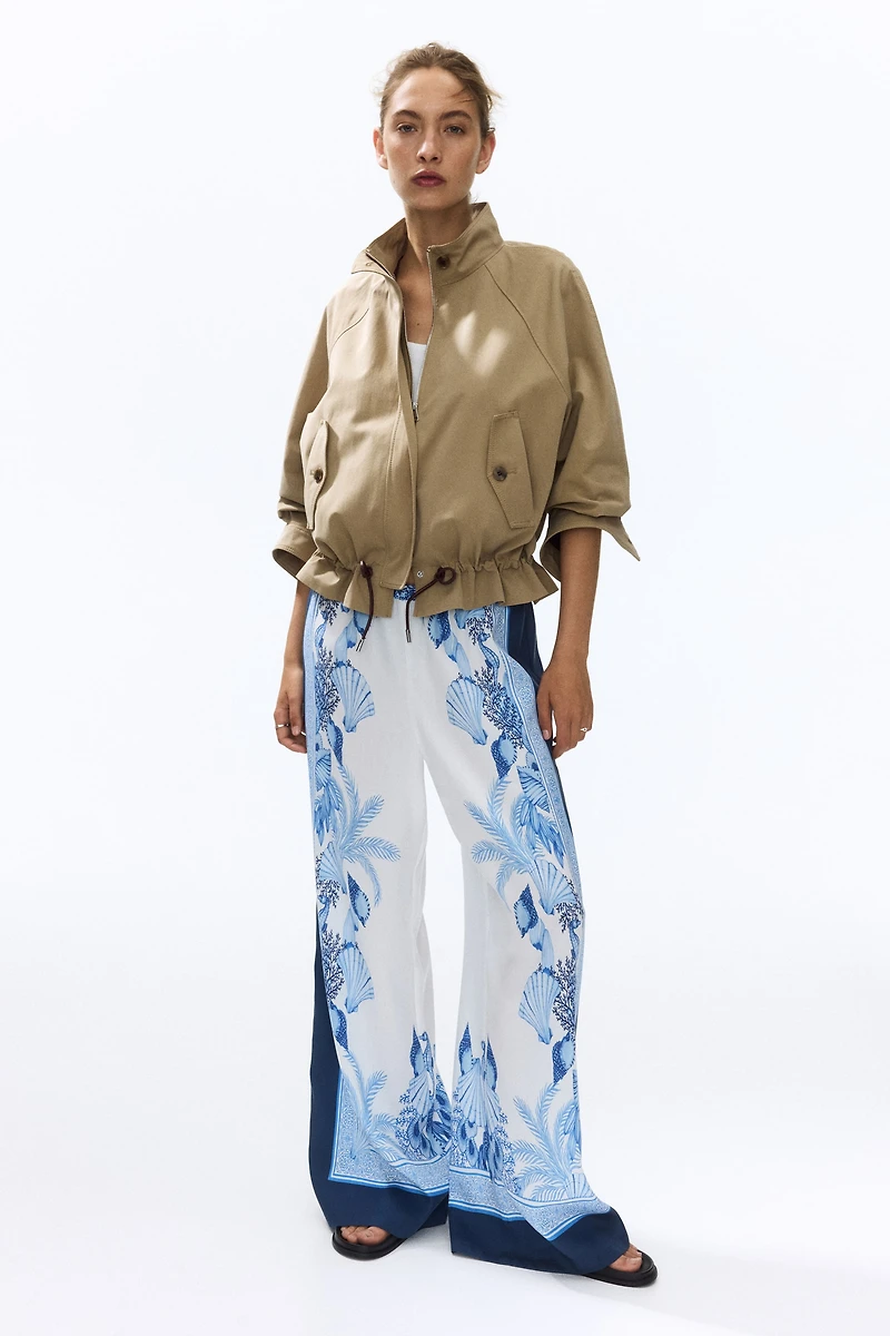 Wide-Leg Lyocell Pants