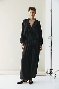 Oversized V-Neck Blouse