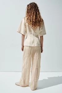 Pantalon en dentelle à cordon de serrage