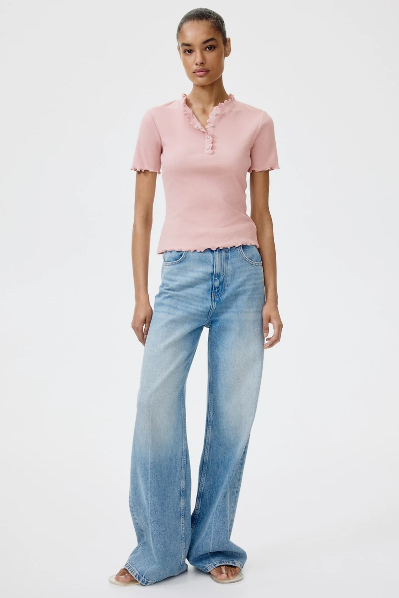 Overlocked Jersey Top