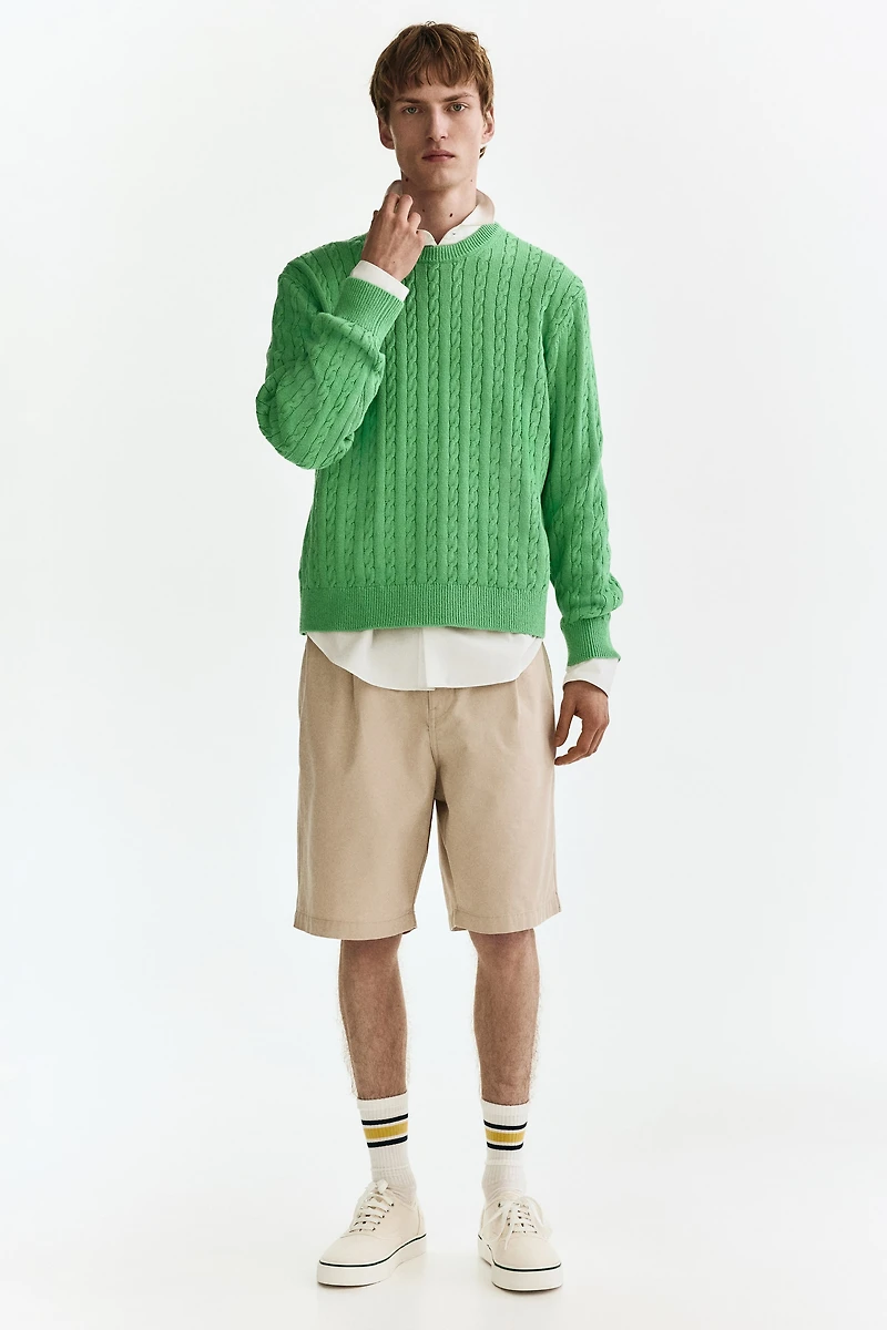 Regular-Fit Cable-Knit Sweater