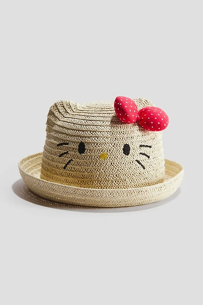 Appliquéd Straw Hat
