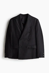 Veste croisée décontractée en lin mélangé
