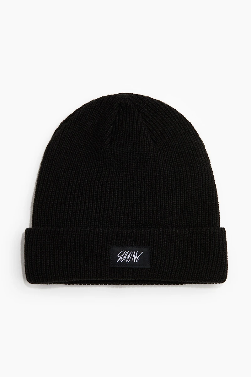 Rib-knit beanie