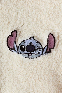 Appliquéd Hooded Teddy Fleece Jacket