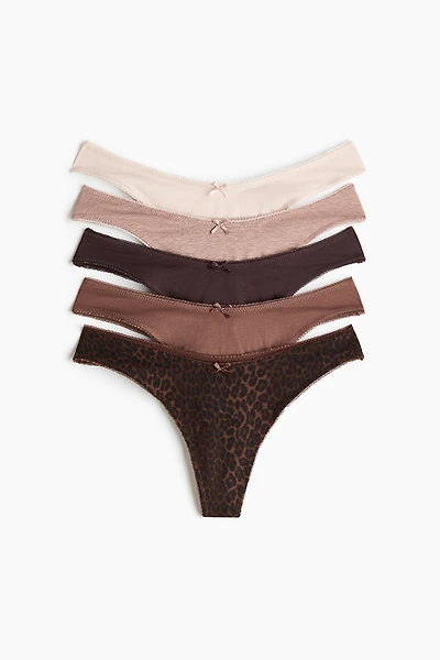 5-Pack Cotton Thong Briefs