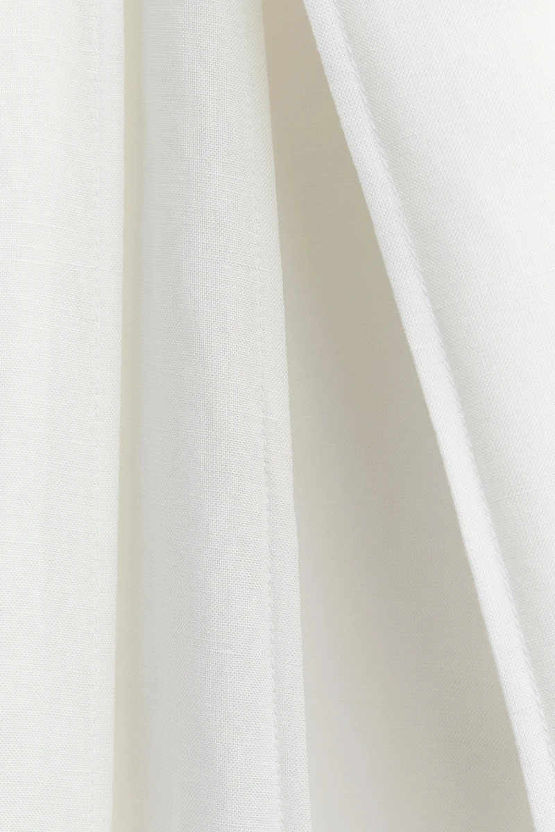 Flared Linen-Blend Skirt