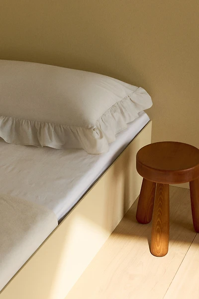 Ruffle-Trimmed Cotton Pillowcase
