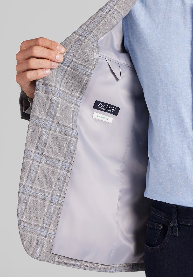 Jos. A. Bank Tailored Fit Comfort Stretch Plaid Sportcoat CLEARANCE
