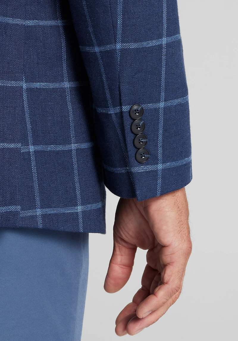 Jos A. Bank Traditional Fit Windowpane Sportcoat CLEARANCE