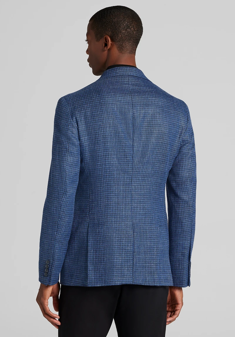 Reserve Collection Tailored Fit Wool-Silk Blend Check Sportcoat