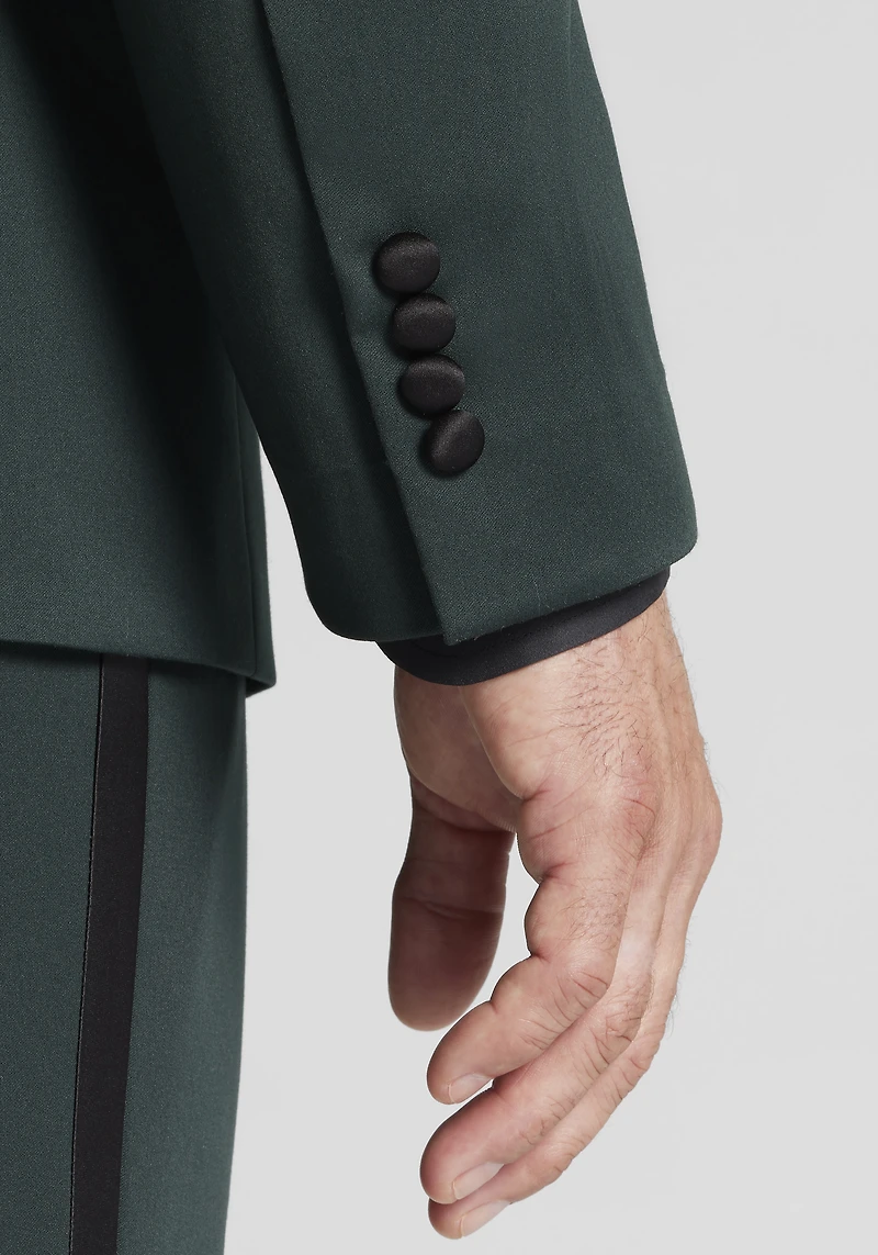 Jos. A. Bank Comfort Stretch Tailored Fit Green Sateen Solid Tuxedo Jacket CLEARANCE