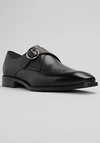 Carrucci Monk Strap Plain Toe Dress Shoes
