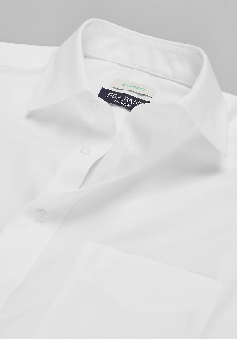 Traveler® Collection Tailored Fit Spread Collar Solid Dress Shirt
