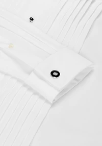 Jos. A. Bank Comfort Stretch Traditional Fit Point Collar French Cuff Eight-Pleat Formal Dress Shirt