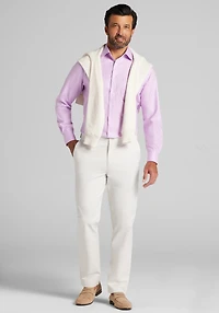 Reserve Collection Tailored Fit Spread Collar Herringbone Dress Shirt - Big & Tall