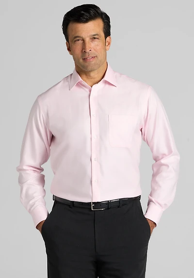 Reserve Collection Traditional Fit Spread Collar Herringbone Dress Shirt