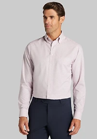 Traveler® Collection Tailored Fit Mini Plaid Dress Shirt