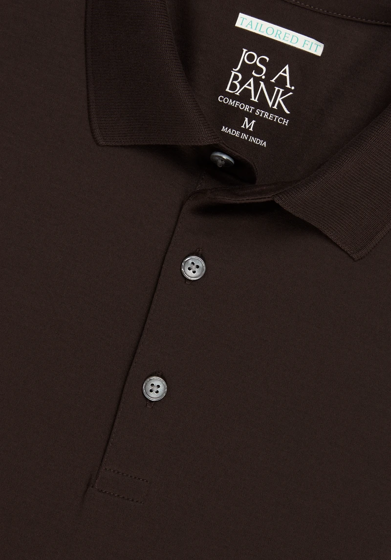 Jos. A. Bank Traditional Fit Interlock Long Sleeve Polo - Big & Tall CLEARANCE