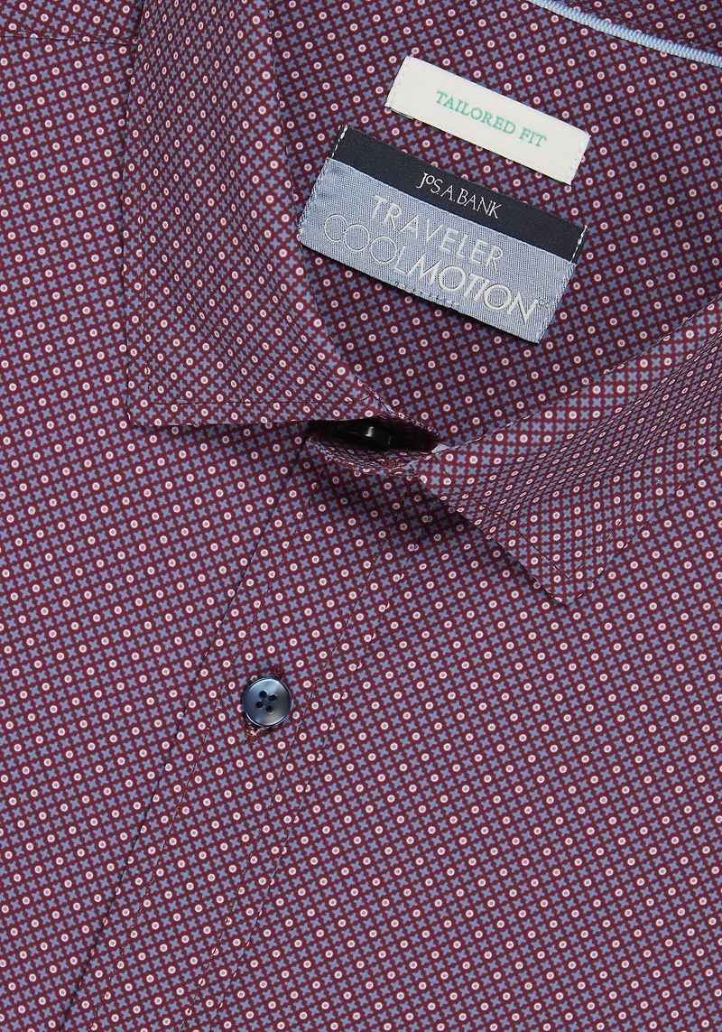 Traveler® Collection Tailored Fit Tic Tac 4-Way Stretch Sportshirt CLEARANCE