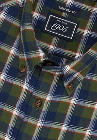 1905 Collection Tailored Fit Large Check Flannel Sportshirt CLEARANCE