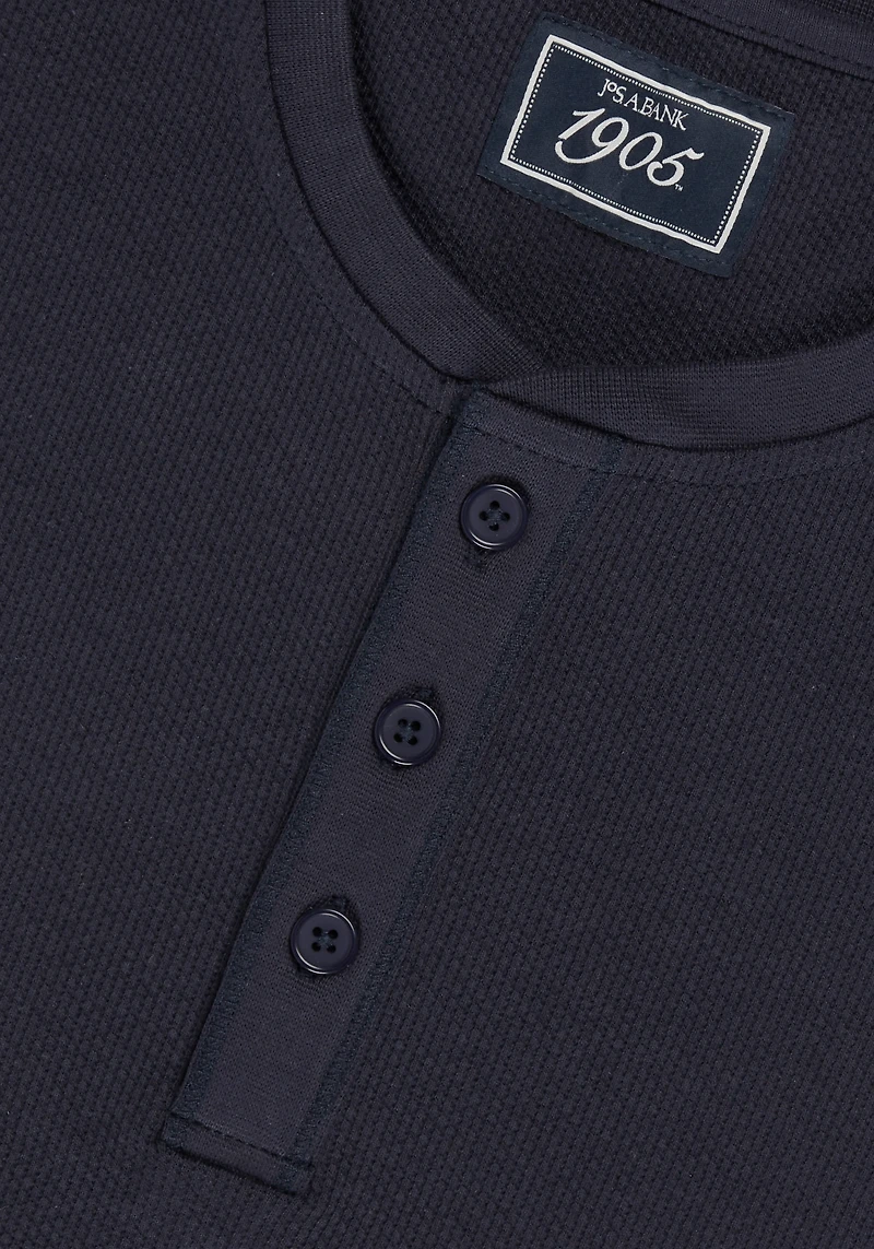 1905 Collection Tailored Fit Waffle Knit Henley - Big & Tall CLEARANCE
