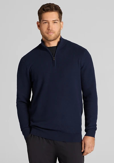 Jos. A. Bank Tailored Fit Textured 1/4-Zip Sweater