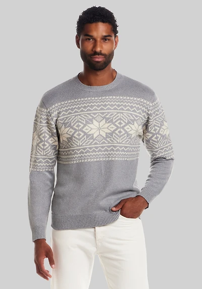 Weatherproof Vintage Traditional Fit Snowflake Crew Neck Sweater