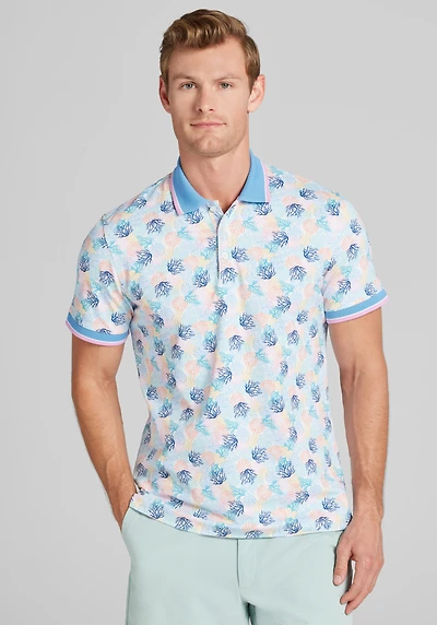 Con.Struct Slim Fit Coral Tipped Pique Polo