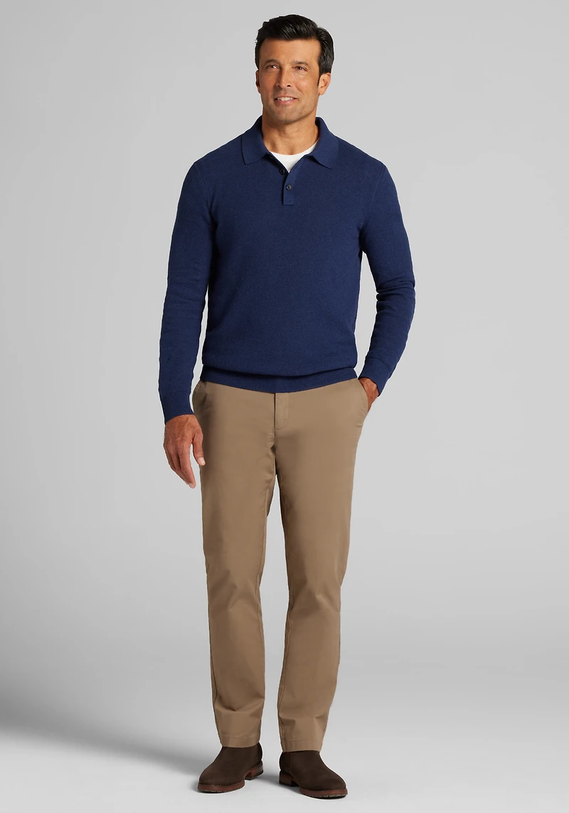 Jos. A. Bank Tailored Fit Textured Polo Sweater