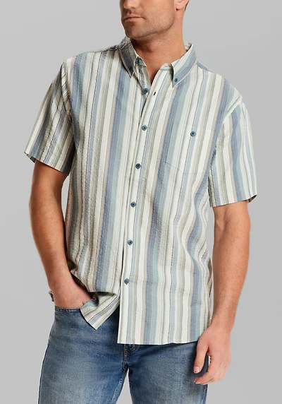 Weatherproof Vintage Traditional Fit Seersucker Stripe Shirt
