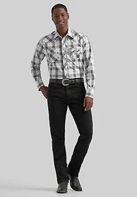 Wrangler Retro Premium Tailored Fit Plaid Western Sportshirt