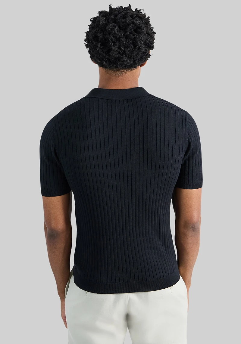 Haggar Slim Fit Johnny Collar Short Sleeve Sweater